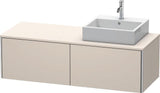Duravit Waschtischunterbau XSquare 1400 mm wandhängend mit Auszug links, Becken rechts, seidenmatt