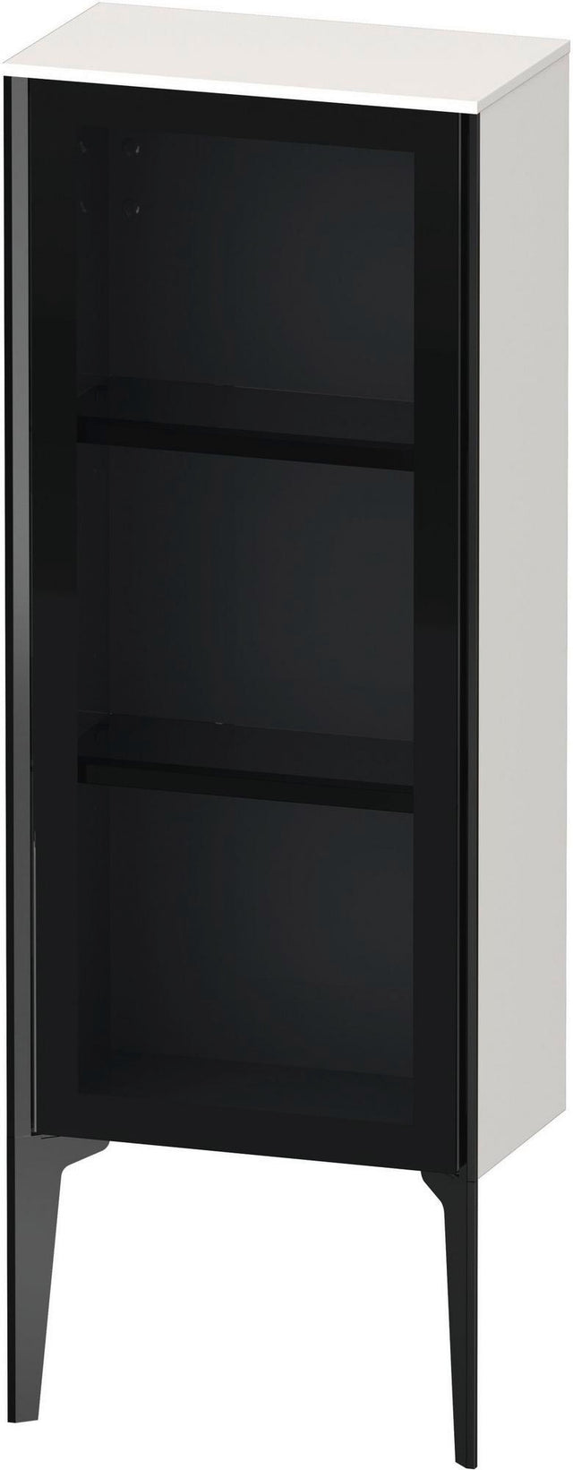 Duravit XViu Halbhochschrank 400 mm Glasfront Parsolglas weiß hochglanz mit Tip-on und Soft-Close