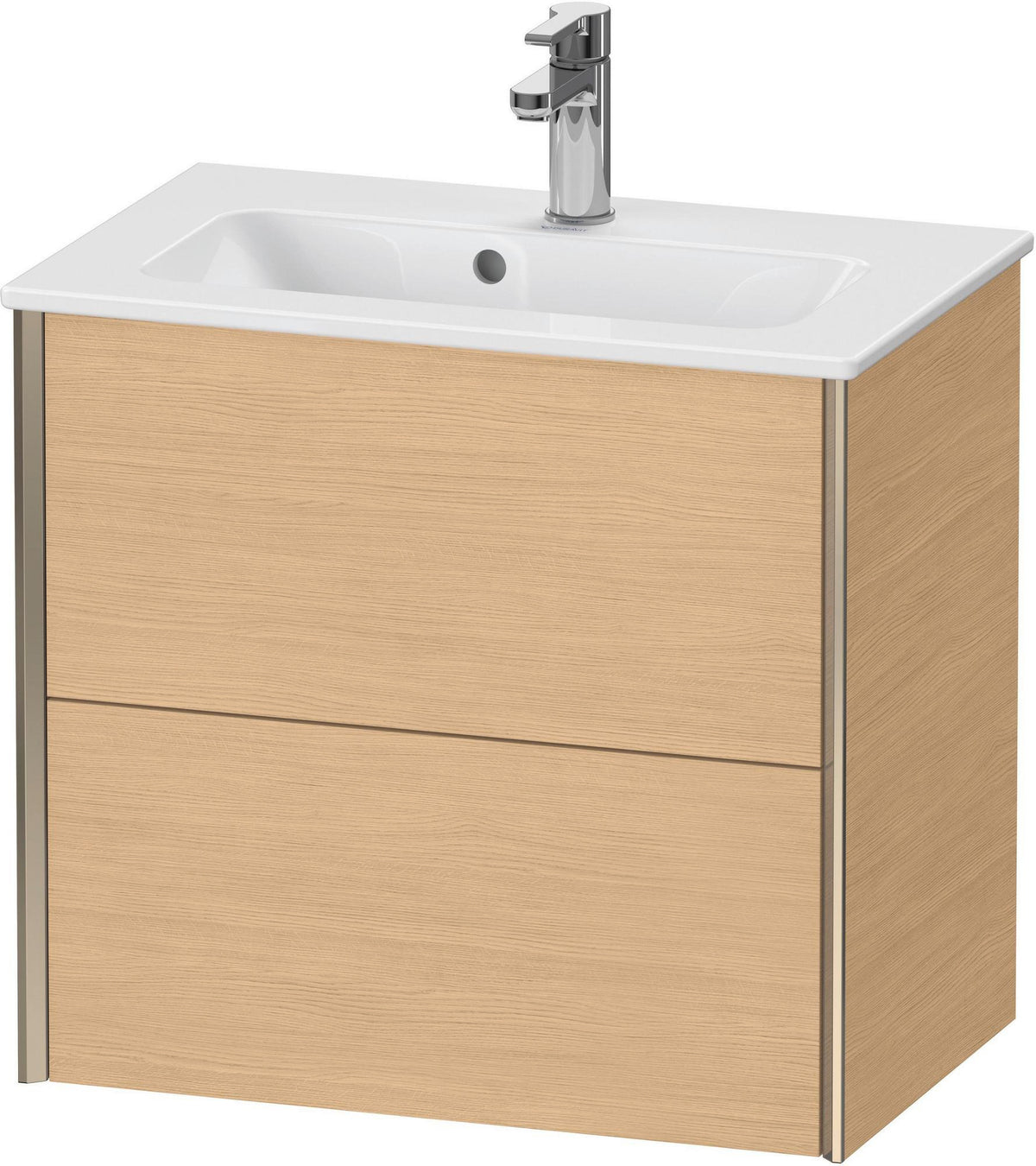 DURAVIT XViu Waschtischunterbau wandhängend 610 mm, 2 Schubladen, champagner matt/weiß matt