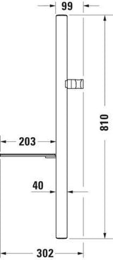 DURAVIT Brausestange mit Ablage 800 mm, Schwarz Matt – Höhenverstellbar & Verdeckte Befestigung