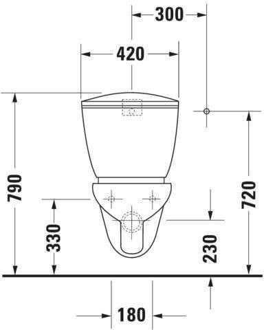 DURAVIT Wand-WC Design Classics Practica Cascade 650 mm für SPK Lago, weiß