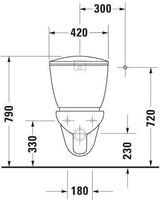 DURAVIT Wand-WC Design Classics Practica Cascade 650 mm für SPK Lago, weiß