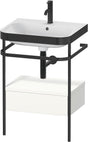Duravit Happy D.2 Waschtischset mit Metallkonsole, 1 Schubkasten, weiß seidenmatt, 575 mm