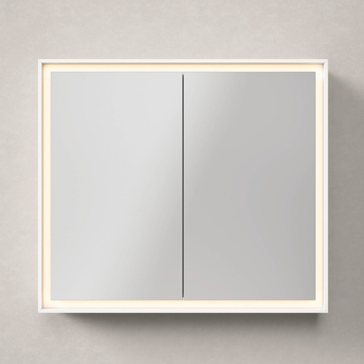 DURAVIT L-Cube Spiegelschrank 800 mm, 2 Türen, LED-Beleuchtung, Weiß