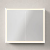 DURAVIT L-Cube Spiegelschrank 800 mm, 2 Türen, LED-Beleuchtung, Weiß