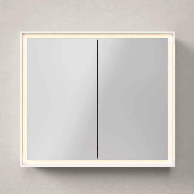 DURAVIT L-Cube Spiegelschrank 800 mm, 2 Türen, LED-Beleuchtung, Weiß