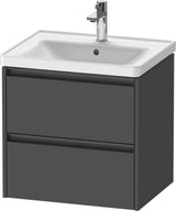 DURAVIT Ketho.2 Waschtischunterbau wandhängend 584 mm betongrau matt mit 2 Schubkästen