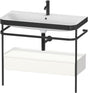Duravit Happy D.2 c-bonded Waschtischset mit Metallkonsole, 1 Schubkasten, Weiß Seidenmatt, 975 mm