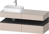 DURAVIT Qatego Studio F. A. Porsche Konsolenwaschtischunterbau 1400 mm Weiß Matt mit LED-Nischenbeleuchtung