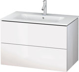 Duravit L-Cube Waschtischunterbau 820 mm taupe matt mit 2 Schubkästen und Tip-On-Technik