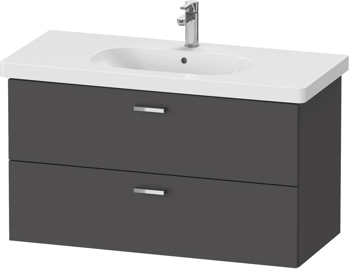 Duravit XBase Waschtischunterbau wandhängend 600 mm, 2 Schubladen, weiß matt – Soft-Close