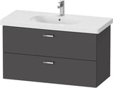 Duravit XBase Waschtischunterbau wandhängend 600 mm, 2 Schubladen, weiß matt – Soft-Close