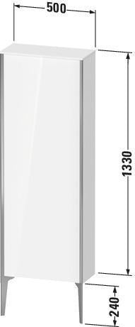 Duravit Halbhochschrank XViu 1330 mm, 1 Tür, rechts, dolomiti grey hochglanz, wandhängend