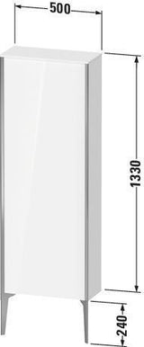 Duravit XViu Halbhochschrank 1330 mm, anthrazit matt, mit Tip-on und Soft-Close