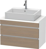 Duravit DuraStyle Konsolenwaschtischunterbau 800 mm Eiche Terra/Weiß Matt – 2 Schubkästen, wandhängend