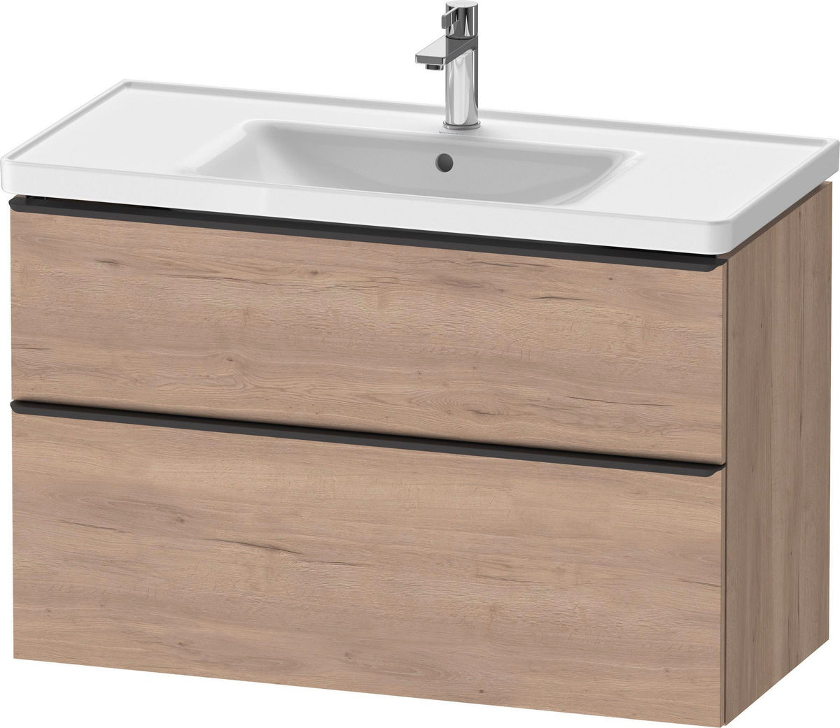 DURAVIT D-Neo Waschtischunterbau 984 mm betongrau matt mit Soft-Close und Bronze-Griff