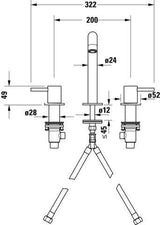 DURAVIT Circle 3-Loch Waschtischarmatur Keramikmischsystem Chrom Hochglanz