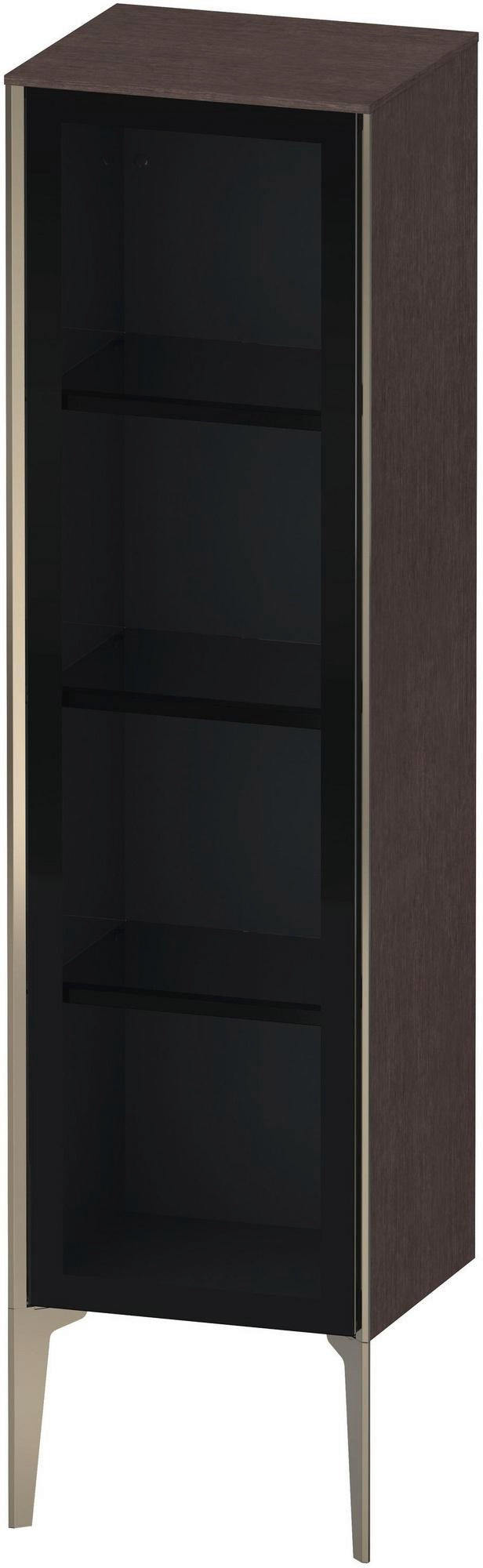 Duravit XViu Halbhochschrank 1330 mm mit Glastür in Nussbaum gebürstet, wandhängend, Push-Open