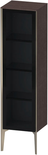 Duravit XViu Halbhochschrank 1330 mm mit Glastür in Nussbaum gebürstet, wandhängend, Push-Open