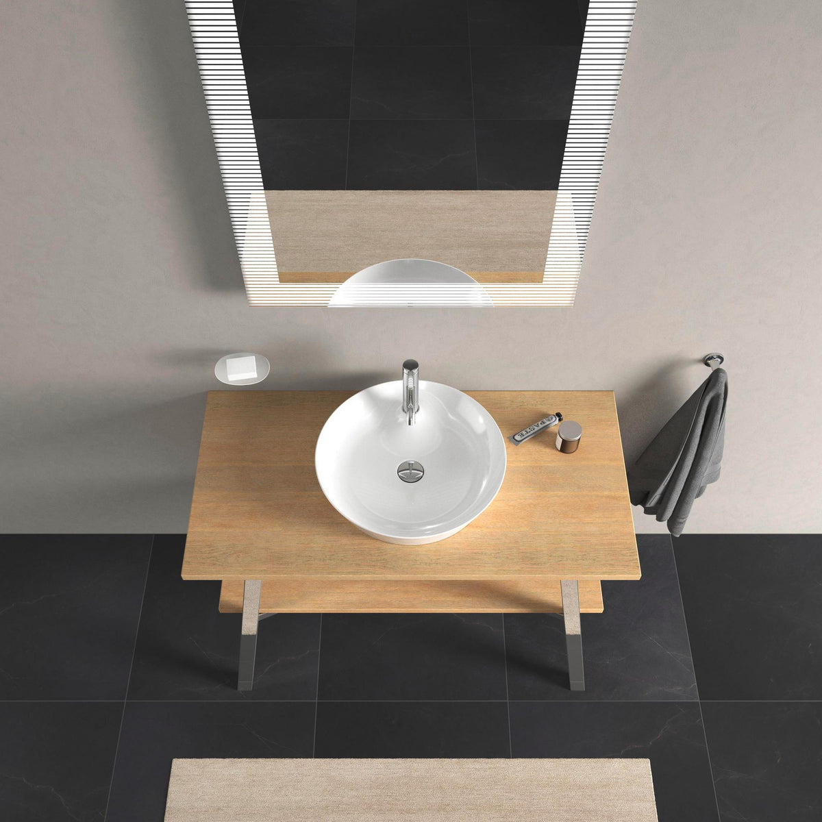 DURAVIT Cape Cod Aufsatzbecken 480 mm, Weiß Seidenmatt, mit Armatureninsel, ohne Überlauf
