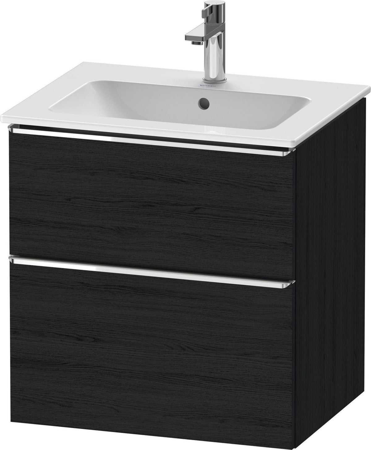 DURAVIT D-Neo Waschtischunterbau 610 mm Eiche Schwarz mit Bronze Griff – wandhängend