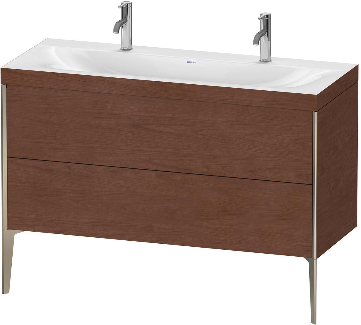 DURAVIT XViu c-bonded Waschtischunterbauset 1200 mm Nussbaum Champagner matt 2 Auszüge