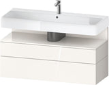 Duravit Qatego Waschtischunterbau 1190 mm – Weiß Matt mit Eiche Schwarz Nische, 1 Auszug, LED