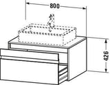 Duravit Ketho Waschtischunterbau wandhängend 800 mm, 1 Auszug, weiß matt, für Aufsatzwaschtisch