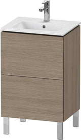 DURAVIT L-Cube Waschtischunterbau bodenstehend, 2 Auszüge, Amerik. Nussbaum, 704x520x421mm