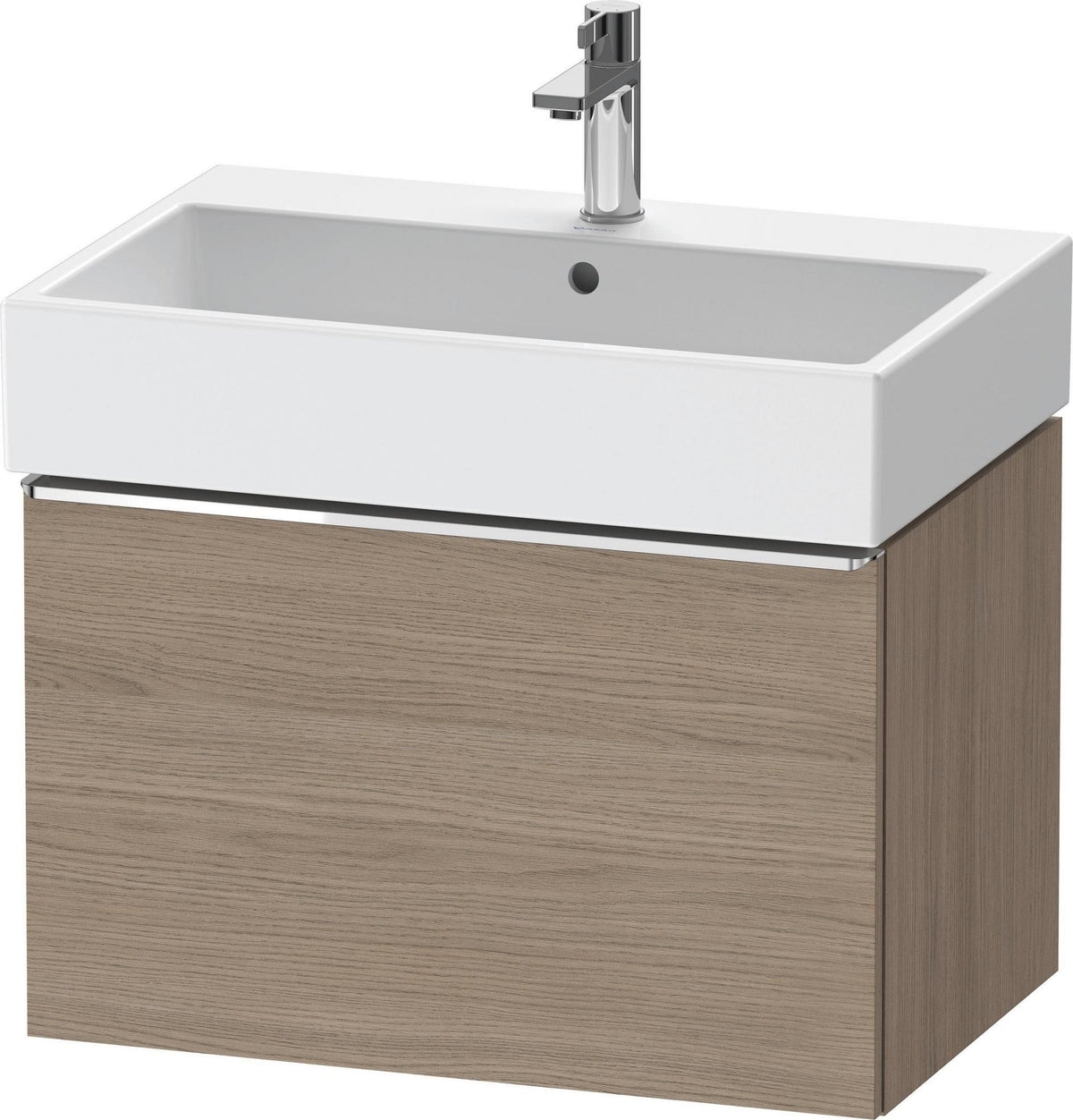 Duravit D-Neo Waschtischunterbau 684 mm Eiche Terra Matt mit Auszug und Bronze-Griff