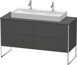 Duravit XSquare Waschtischunterbau 1400 mm betongrau matt mit 4 Auszügen und Tip-On-Technik