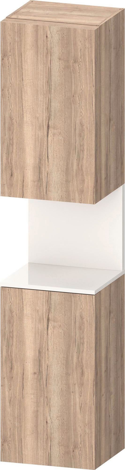 DURAVIT Qatego Hochschrank 400 mm, 2 Türen, weiß Hochglanz, Eiche Schw. Matt