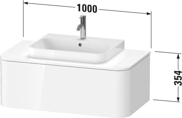 Duravit Konsolenunterschrank Happy D.2 Plus 1000 mm taupe supermatt mit Tip-On-Technik