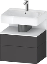 DURAVIT Qatego Waschtischunterbau 590 mm wandhängend, 1 Auszug, weiß Hochglanz, Nische Eiche Schwarz