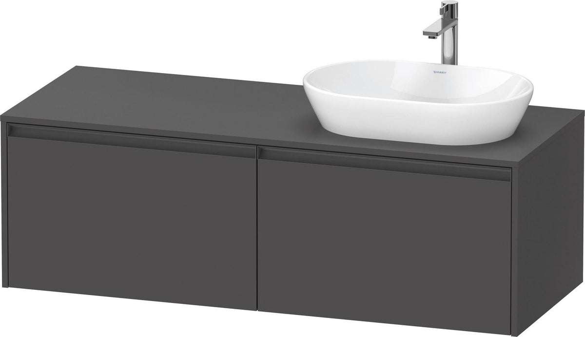 Duravit Ketho.2 Konsolen-Waschtischunterbau 1400 mm Betongrau Matt mit 2 Auszügen