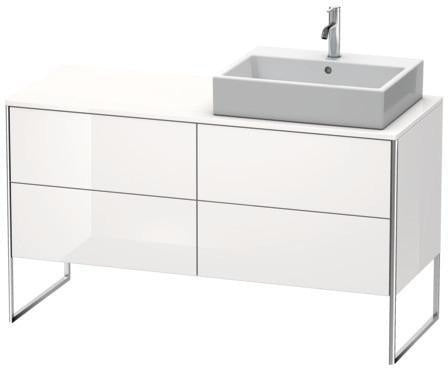 Duravit XSQUARE Waschtischunterbau 1400 mm mit Fußgestell und Becken rechts
