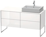 Duravit XSQUARE Waschtischunterbau 1400 mm mit Fußgestell und Becken rechts