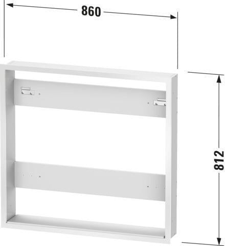 DURAVIT Einbauset Licht & Spiegel – Montagerahmen für Badmöbel, 139 x 661 x 810 mm
