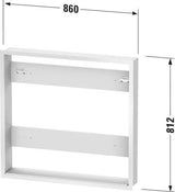 DURAVIT Einbauset Licht & Spiegel – Montagerahmen für Badmöbel, 139 x 661 x 810 mm