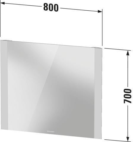 DURAVIT Licht & Spiegel Wandspiegel 1300x700mm mit LED-Beleuchtung und Sensorschalter – Weiß