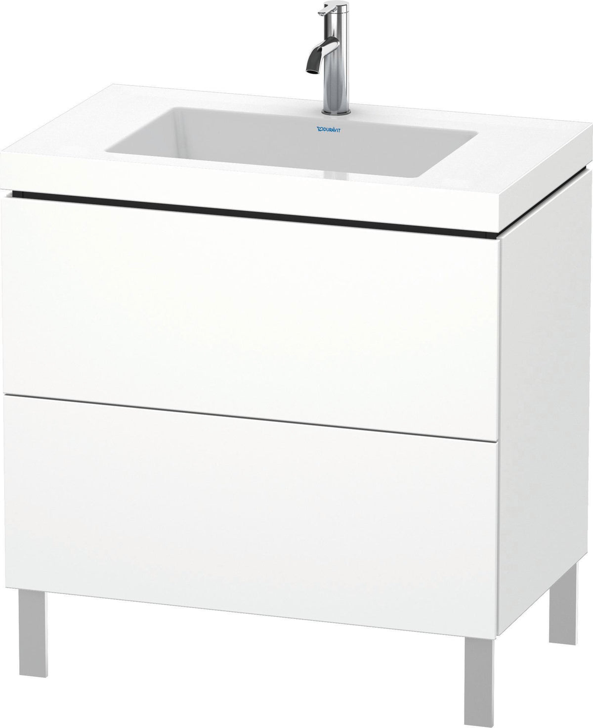 DURAVIT L-Cube c-bonded Waschtischset 800 mm, bodenstehend, weiß, mit Tip-on und Soft-Close