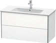DURAVIT XSquare Waschtischunterbau 1010 mm, 2 Schubkästen, Tip-On, Weiß Seidenmatt