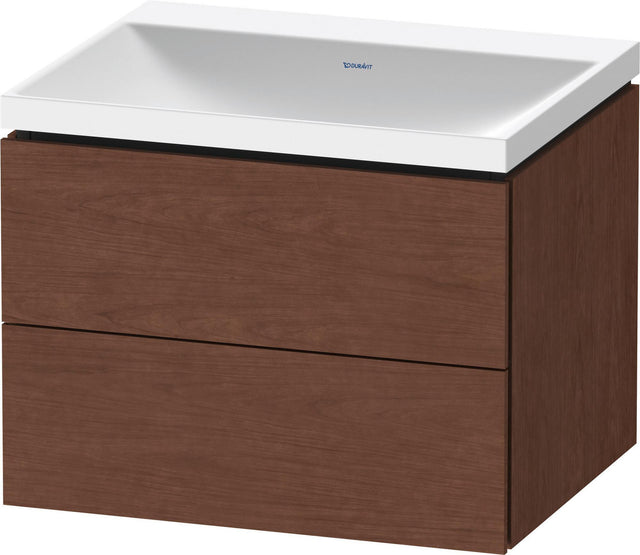DURAVIT L-Cube Waschtischset 600x480x480 mm Nussbaum Matt mit Tip-on Technik