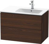 DURAVIT L-Cube Waschtischunterbau 820 mm wandhängend, 2 Schubkästen, Becken rechts, Betongrau Matt