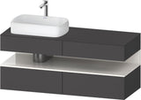 Duravit Qatego Konsolenwaschtischunterbau 1400 mm weiß hochglanz mit Eiche schwarz Nische