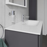 DURAVIT L-Cube Waschtischunterbau 820 mm wandhängend, 2 Schubkästen, Becken rechts, Betongrau Matt