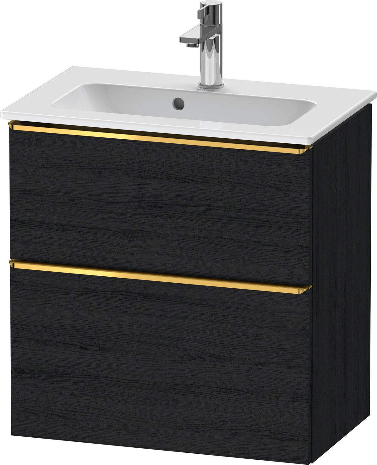 Duravit D-Neo Waschtischunterbau 610 mm betongrau matt mit Soft-Close und Bronze-Griff
