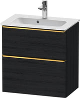 Duravit D-Neo Waschtischunterbau 610 mm betongrau matt mit Soft-Close und Bronze-Griff