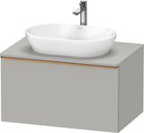 DURAVIT D-Neo Konsolenwaschtischunterbau 800 mm betongrau matt mit Bronze-Griff und Soft-Close-Auszug
