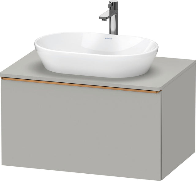 DURAVIT D-Neo Konsolenwaschtischunterbau 800 mm betongrau matt mit Bronze-Griff und Soft-Close-Auszug